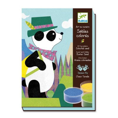 Djeco - Colored sands - panda and his friends - cute art activity for kids - birthday gift idea