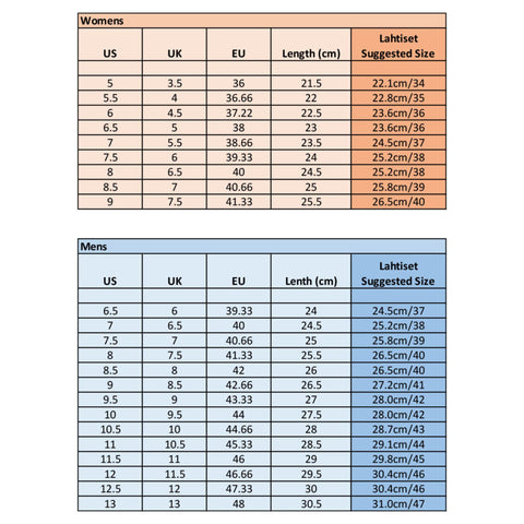 Size Charts for Wool Slippers – Nordic Chill