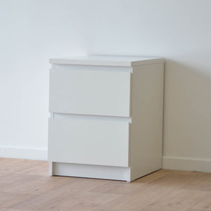 Ikea Malm 2 Drawer Bedside Table 40x48x55cm White Nordic Chill