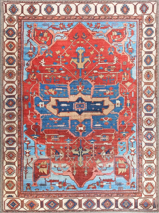 Ari Rug Antique Oriental Turkish Red & Blue Rug