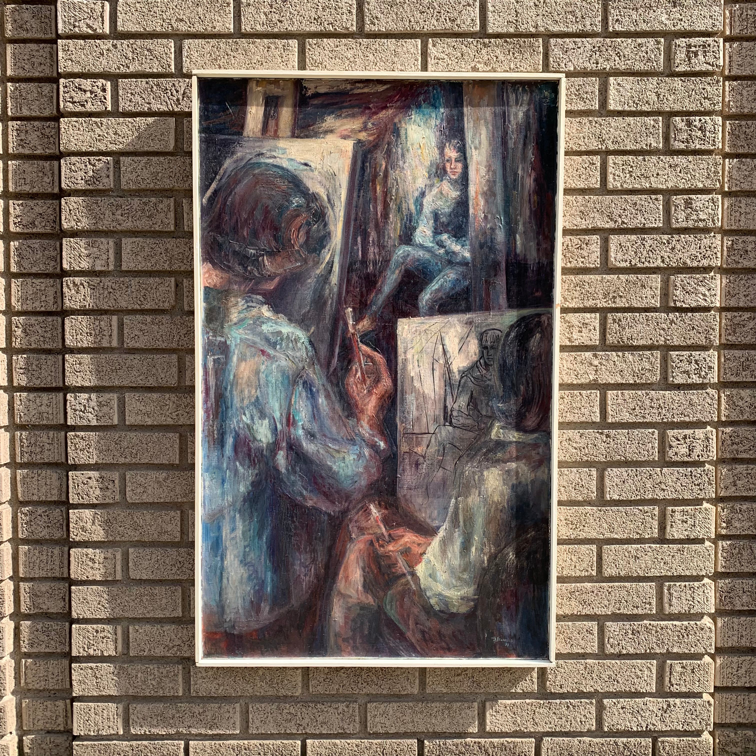 Fran Venardos Gialamas “Studio” Oil on Canvas