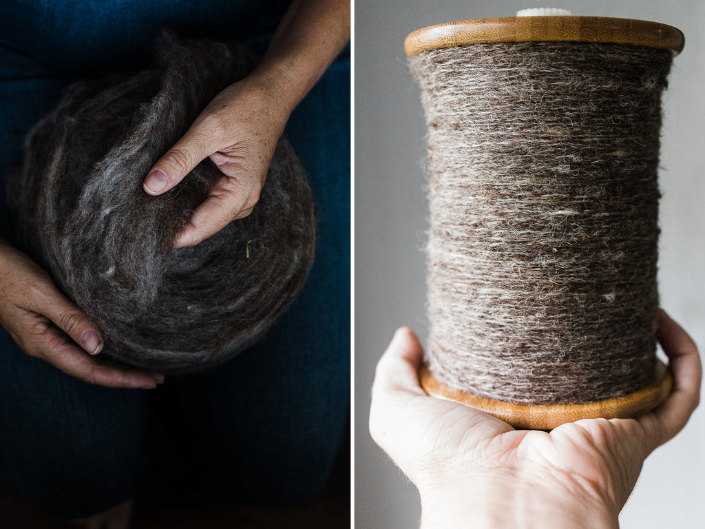 this darling home commissioned handspun Australian wool yarn 