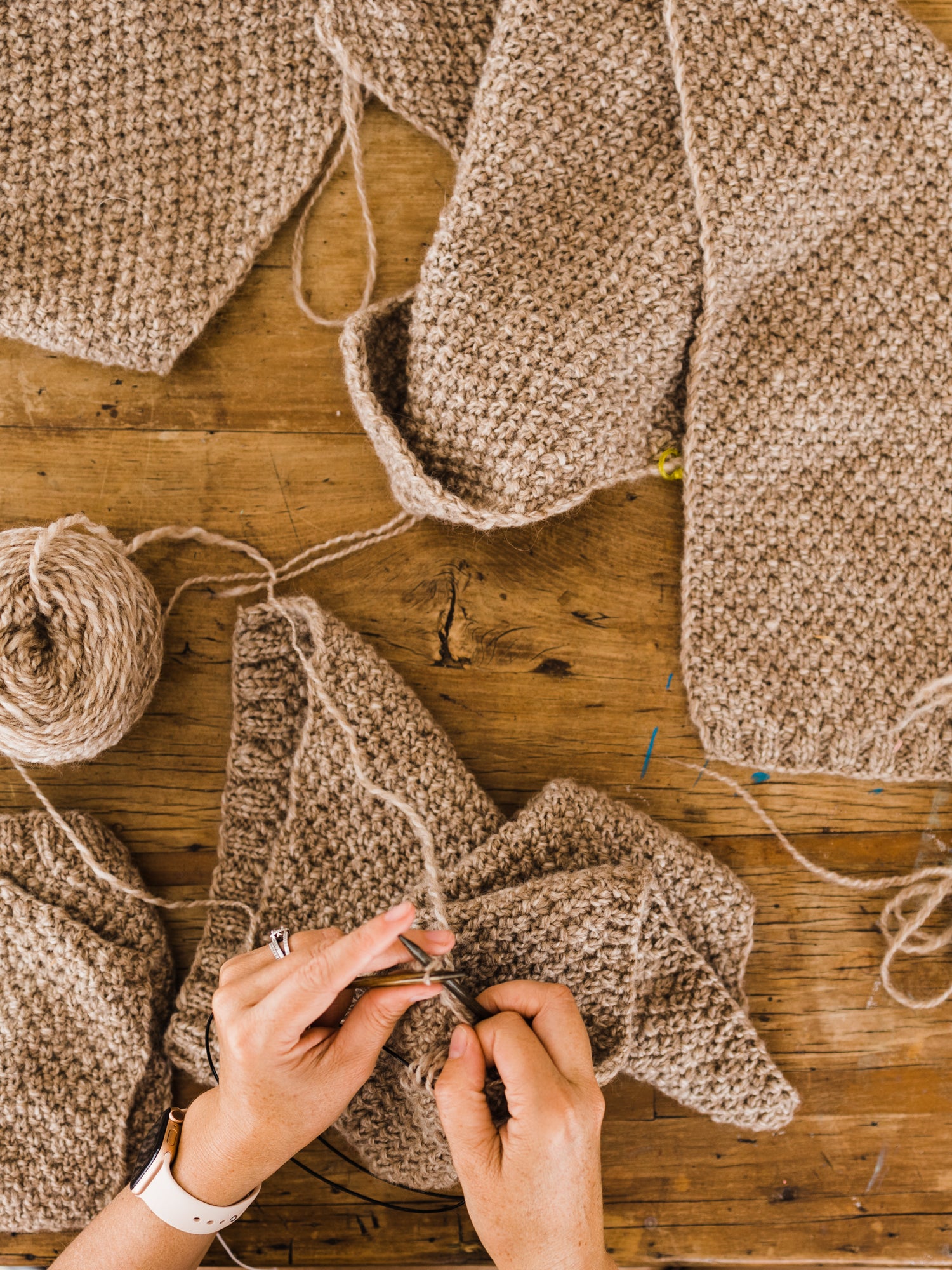 this darling home handspun and knit cardigan panels 