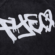 Hip Hop Oversize Washed T-shirt Streetwear Letter Attack Frog Print Harajuku Cotton FreeReturns14