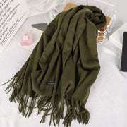 Women's Cashmere Blend Knitted Scarf Solid Model 022 FreeReturns14
