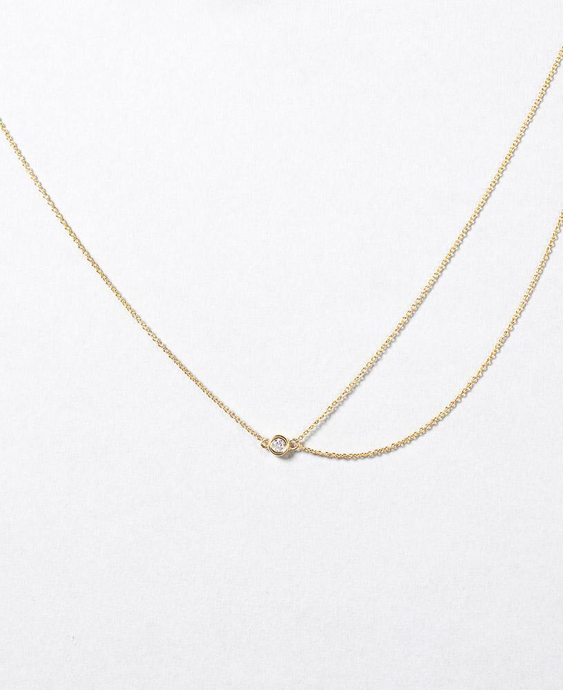 Noemie Double Chain Bezel 14k Gold Necklace - Sachelle Collective