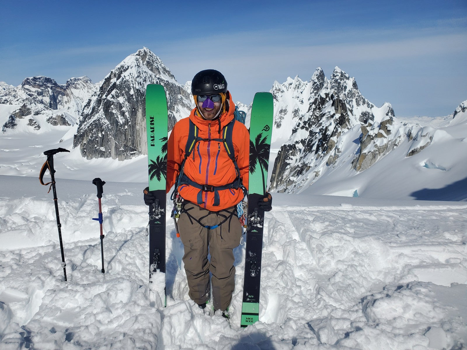 The Paradise Vice Tours were the perfect ski for this trip. As light as many mountaineering skis, but the 105mm width gave great float in Alaskan powder.