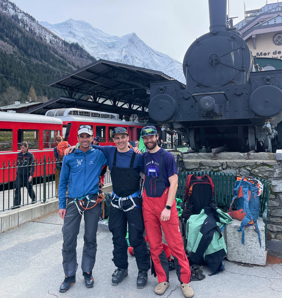 Kevin with Liam and Ben from Vertical Frontiers Guiding