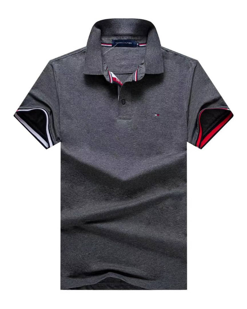 tommy hilfiger grey polo shirt