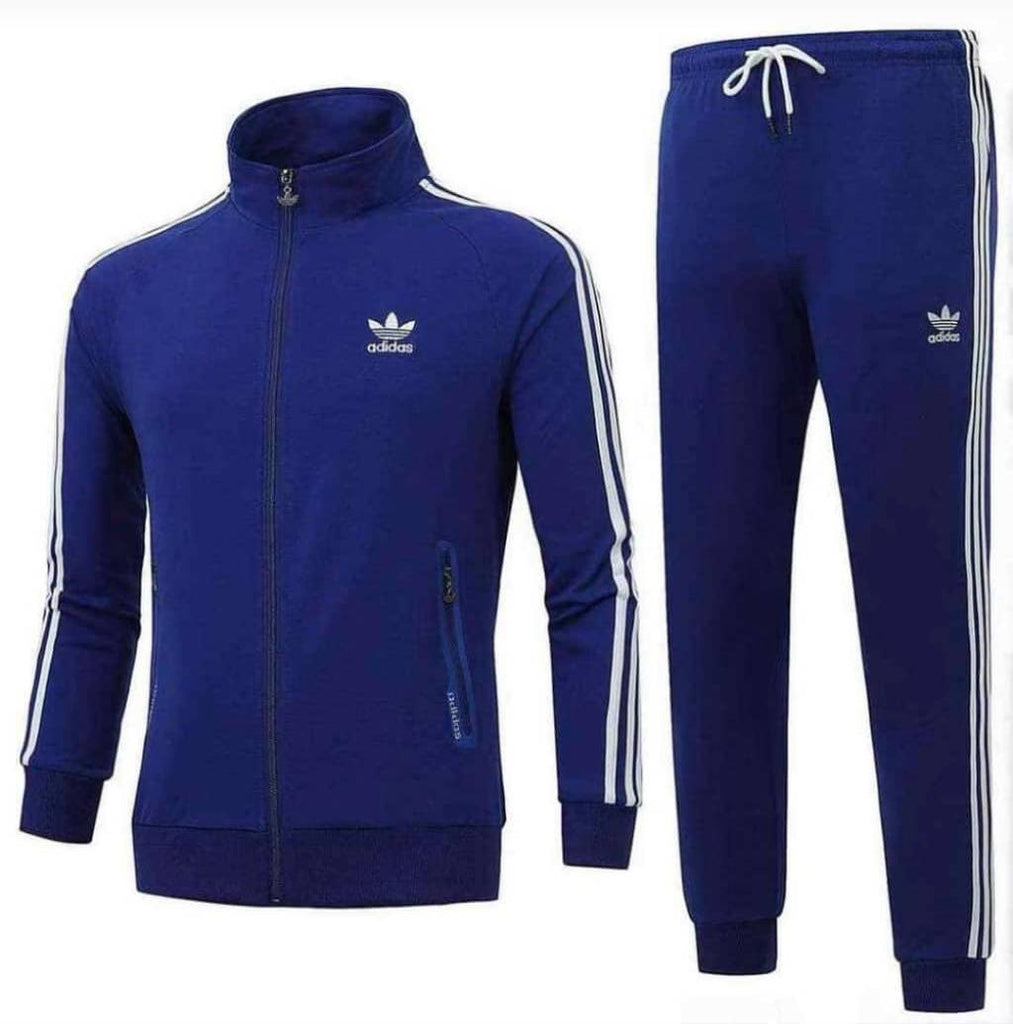 blue and white adidas joggers