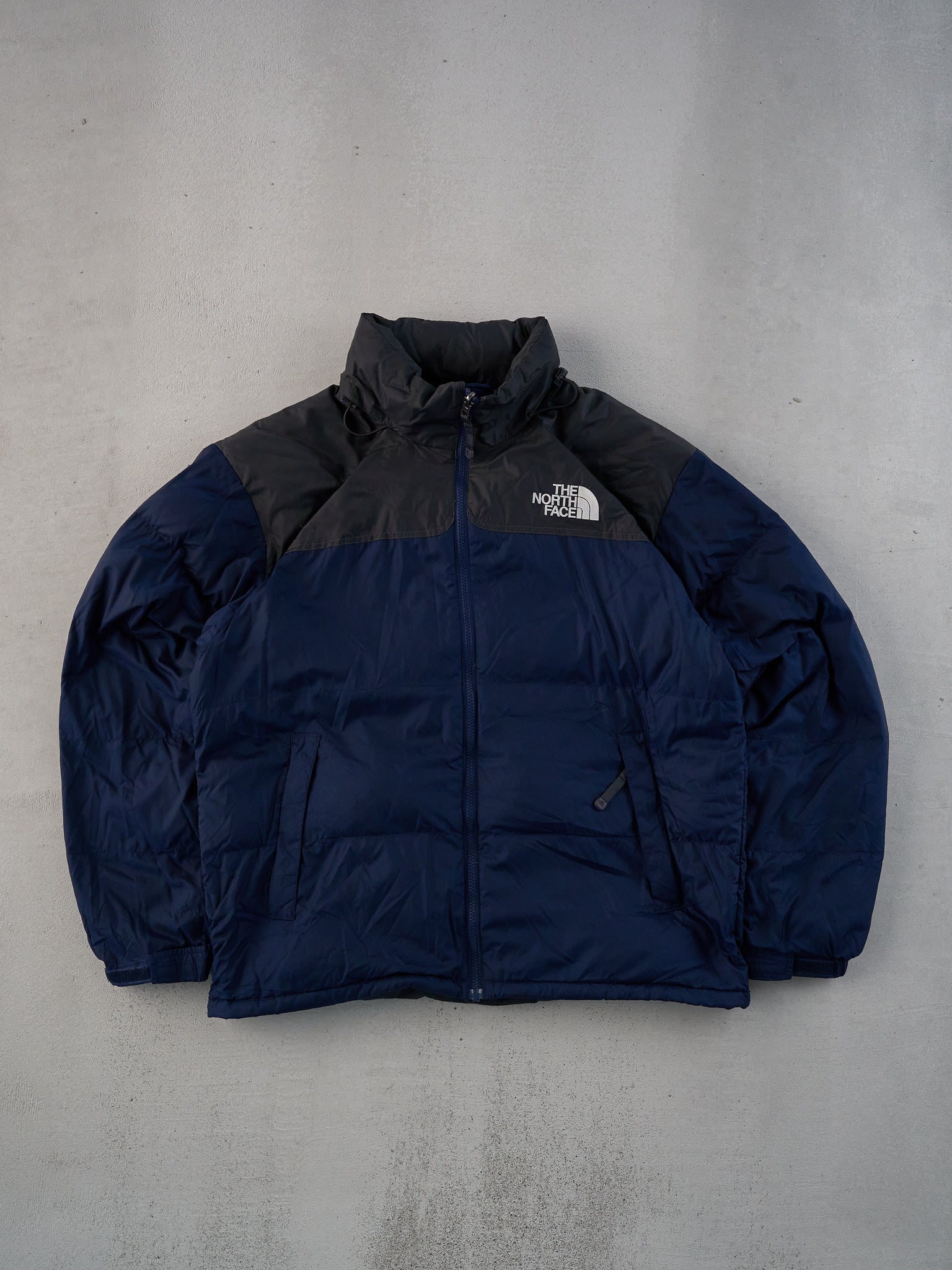 Vintage 90s Navy Blue and Black Northface Nuptse Winter Jacket (L ...