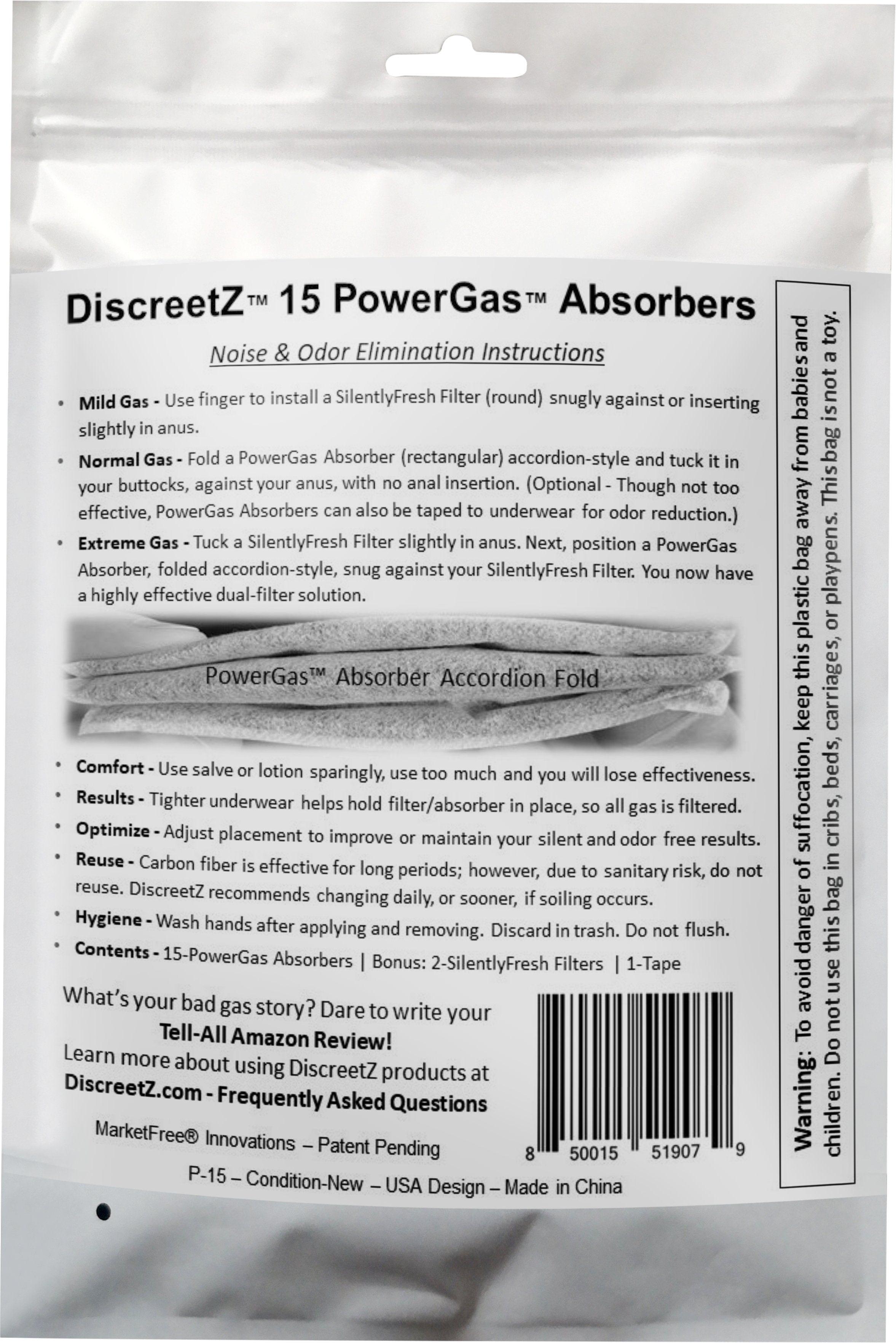 Charcoal-based Fart Odour Deodorizer Pads for people who pass gas