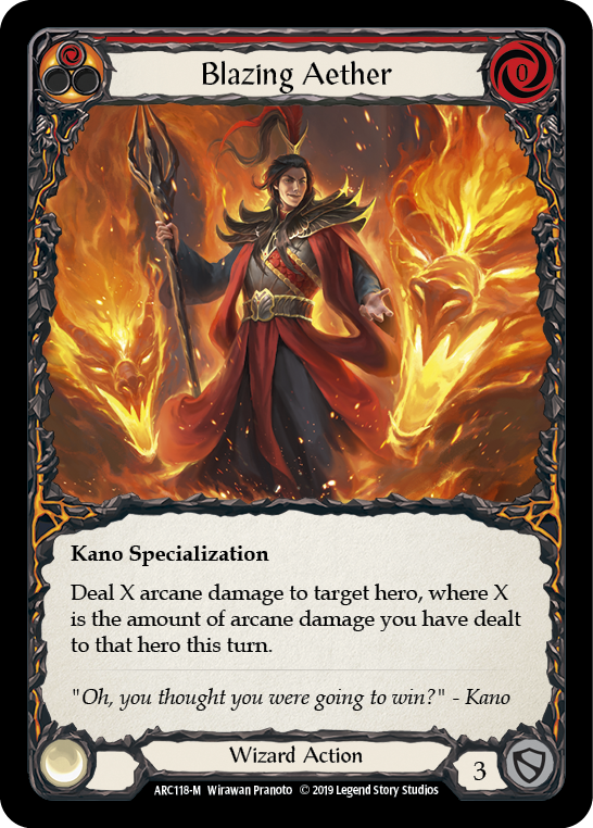 Blazing Aether (Rainbow Foil) [Arcane Rising 1st Edition]