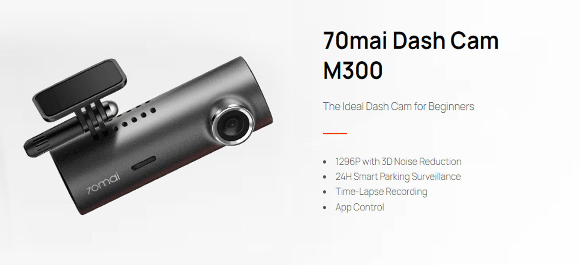 70mai DashCam M300, 1296P Full HD+ - NEXDIGITRON®