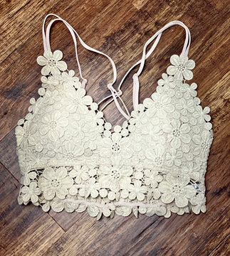 Cream Lace Bralette