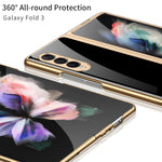 Load image into Gallery viewer, Cover For Samsung Galaxy Z Fold 3 Case - Black - Gold Border
