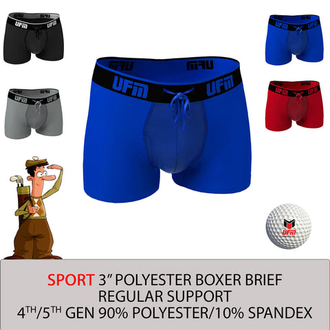 UFM Mens Polyester/Spandex 9 inch Inseam Long Boxer Brief