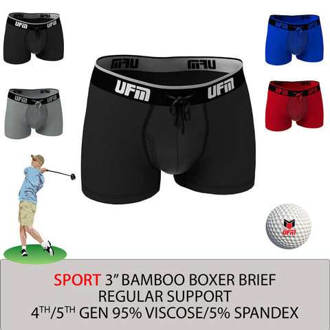 Boxer Briefs Long Bamboo-Pouch Underwear for Men - Regular Support