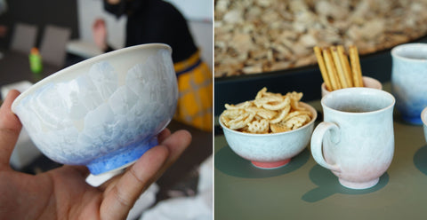 Flower crystal rice bowl set