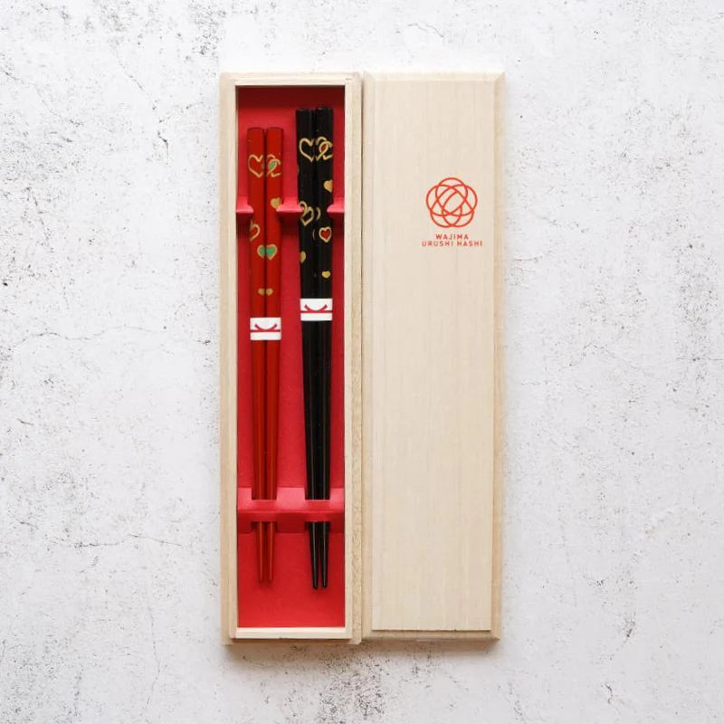 couples heart custom chopsticks in box