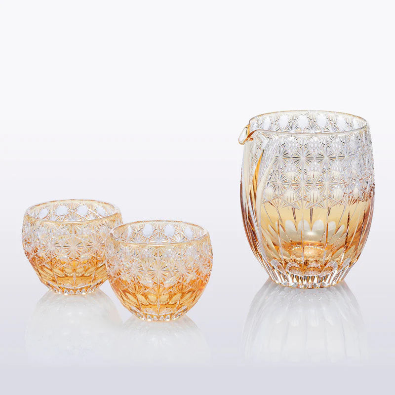 crystal cold sake set