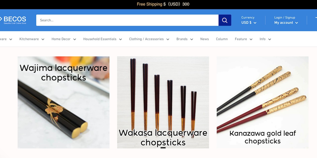 reusable chopsticks on BECOS
