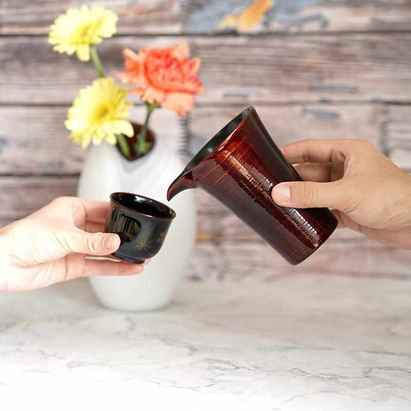 beautiful wooden sake cup