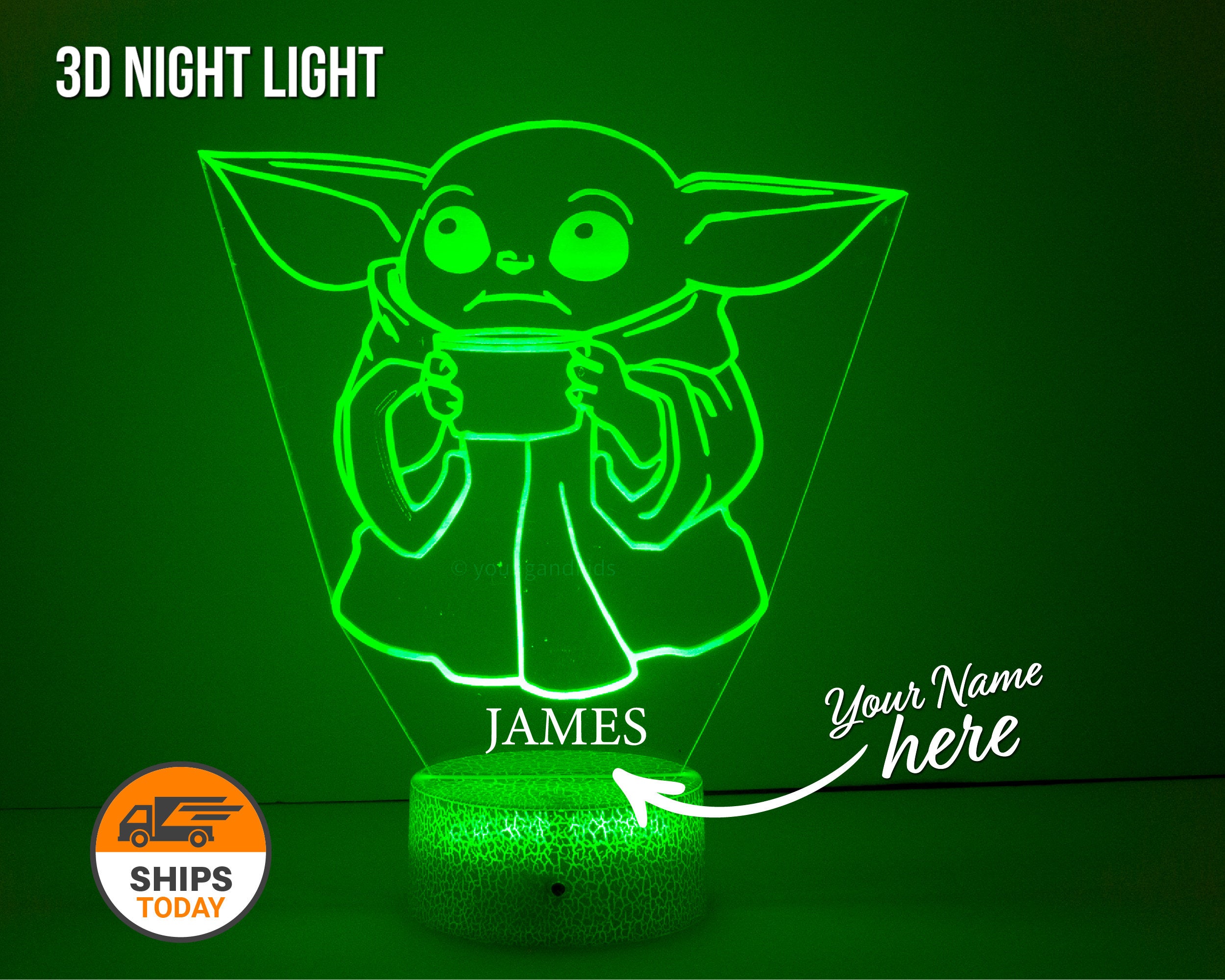 Download Baby Yoda 3d Led Night Light Lamp Young And Kids