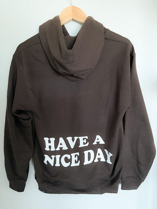 Have A Nice Day Black Hoodie with Silver Rhinestone