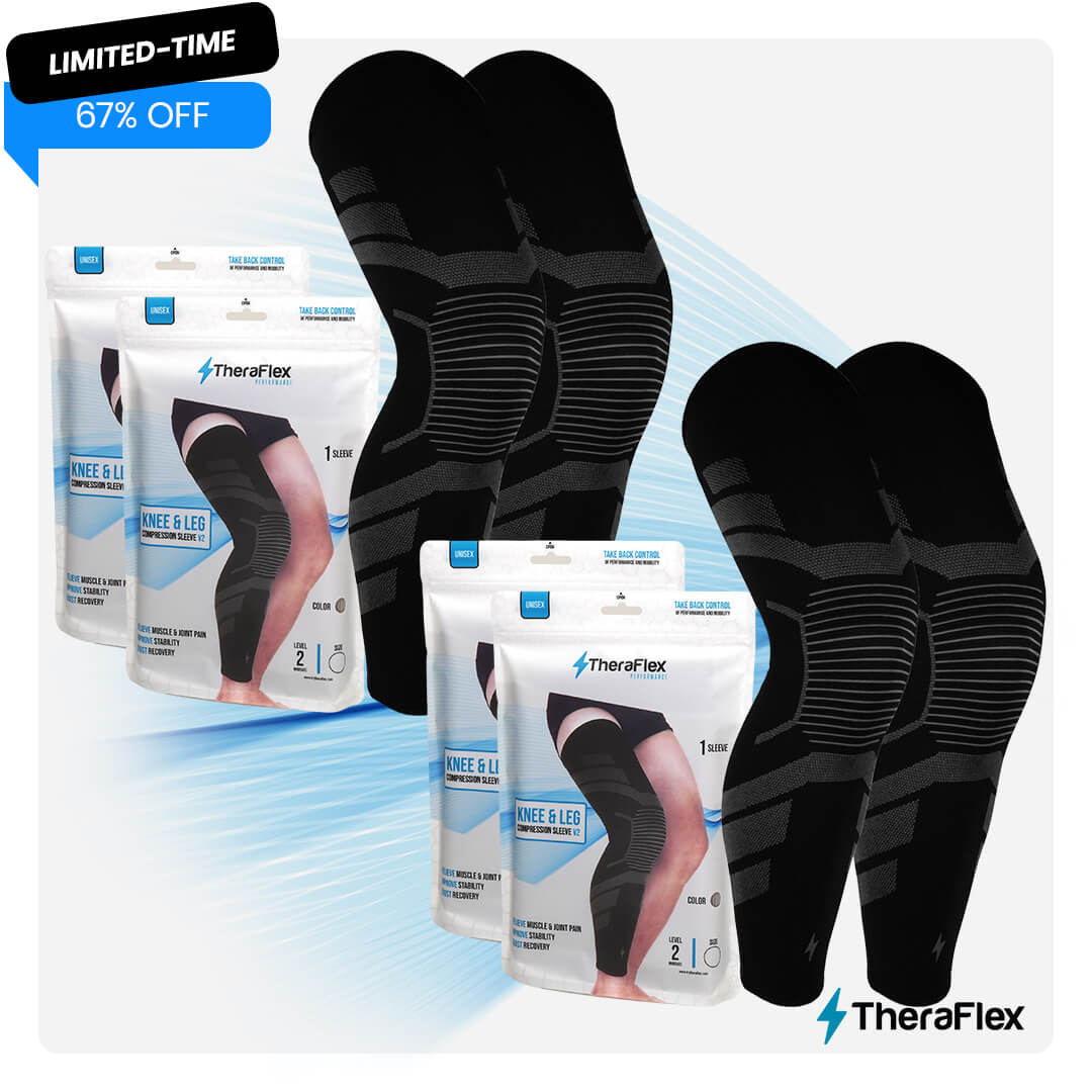 2 Pair Bundle - TheraFlex V2 Performance Knee & Leg Compression Sleeve - TheraFlex product image