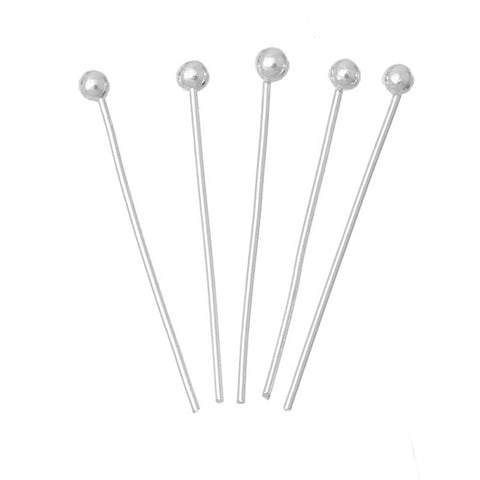 Sterling Silver Ball Point Head Pins, 925 Sterling Silver Head Pins  20mmx0.6mm, 10 pcs in a pack