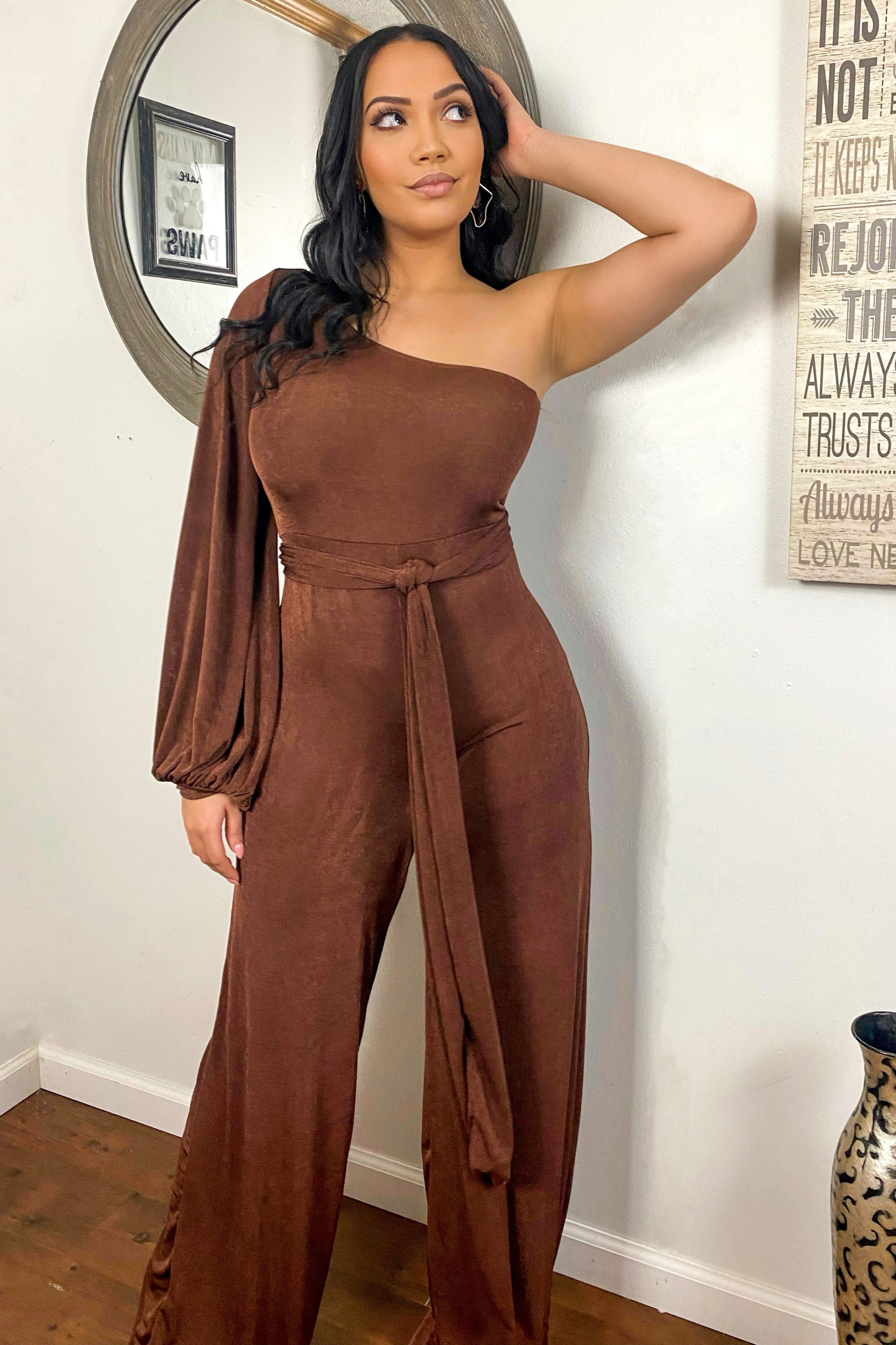 tan jumpsuit