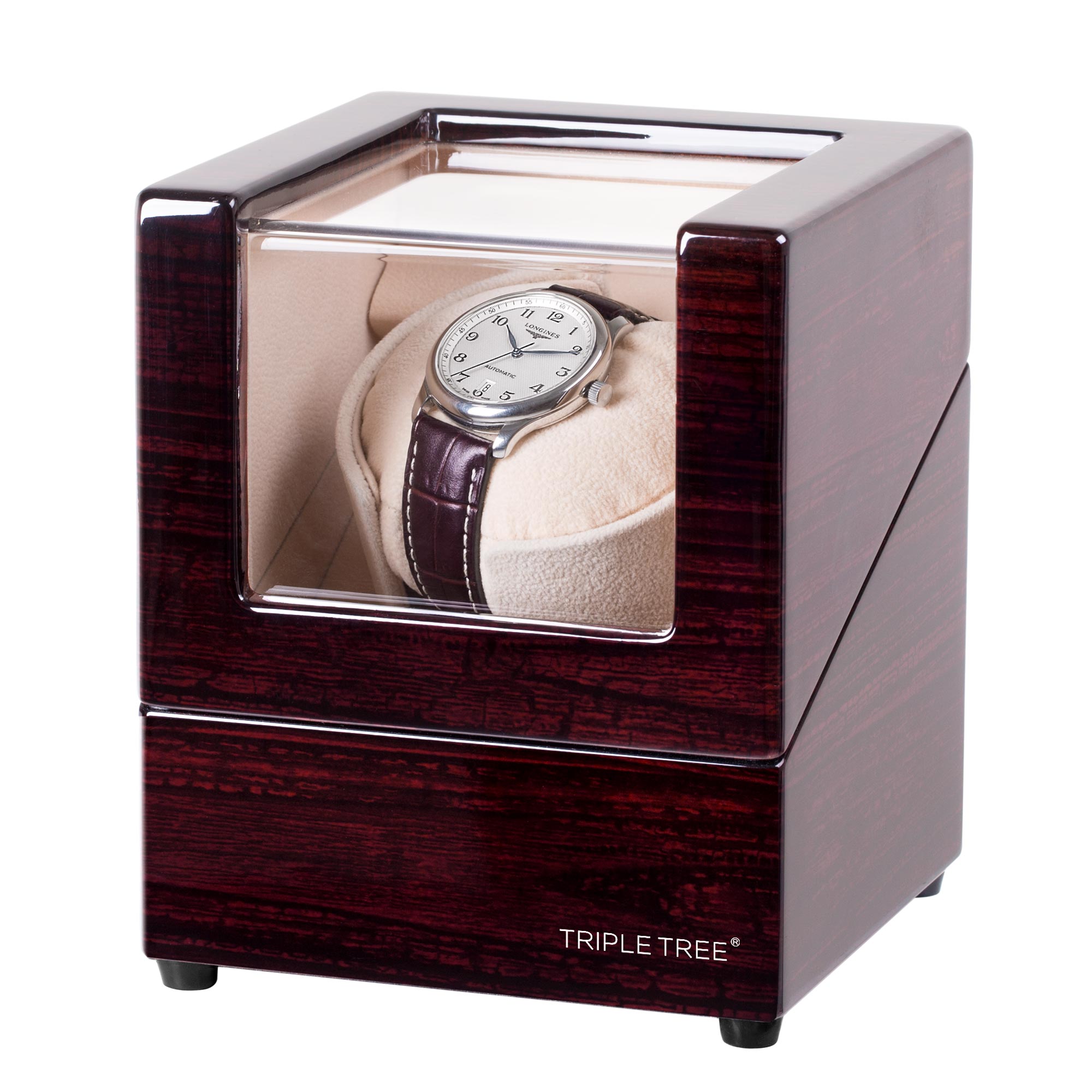 Single Wooden Watch Winder, Brown Wooden Pattern – tripletreebrands