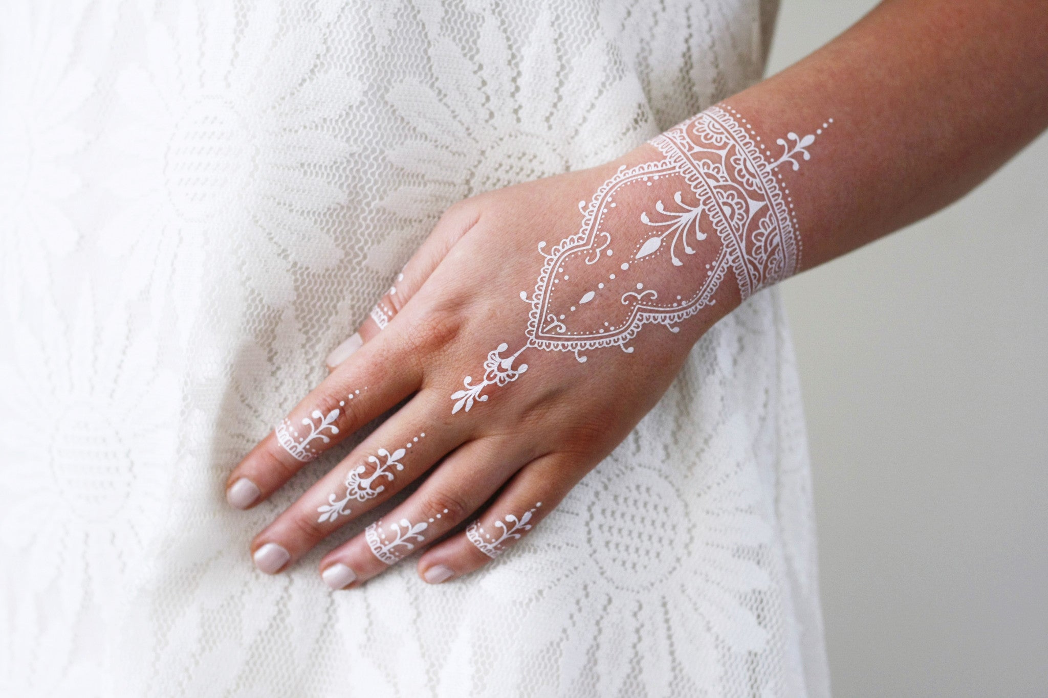  White henna temporary tattoo Temporary Tattoos by Tattoorary