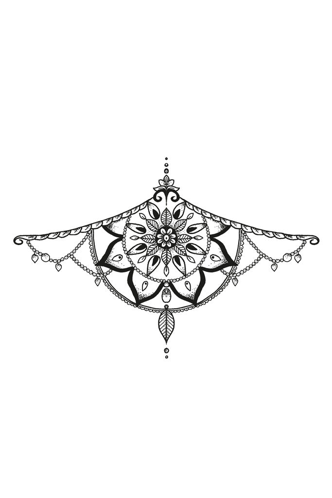 Download Mandala sternum temporary tattoo - Temporary Tattoos by ...