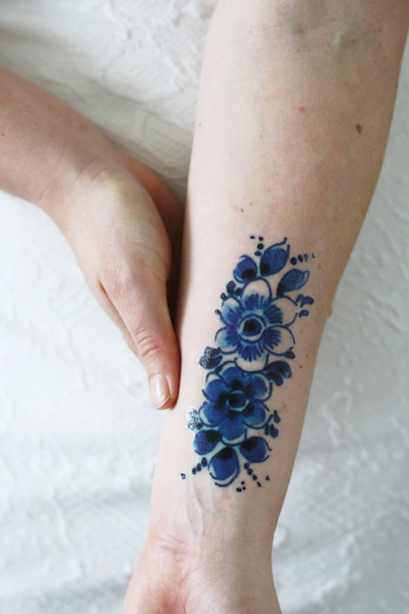 flower tattoo blue