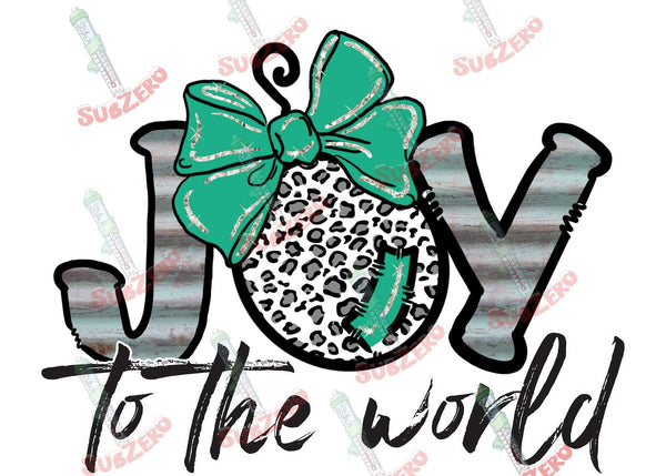 Joy Christmas Sublimation Transfer Ready to Press, Gingham Green