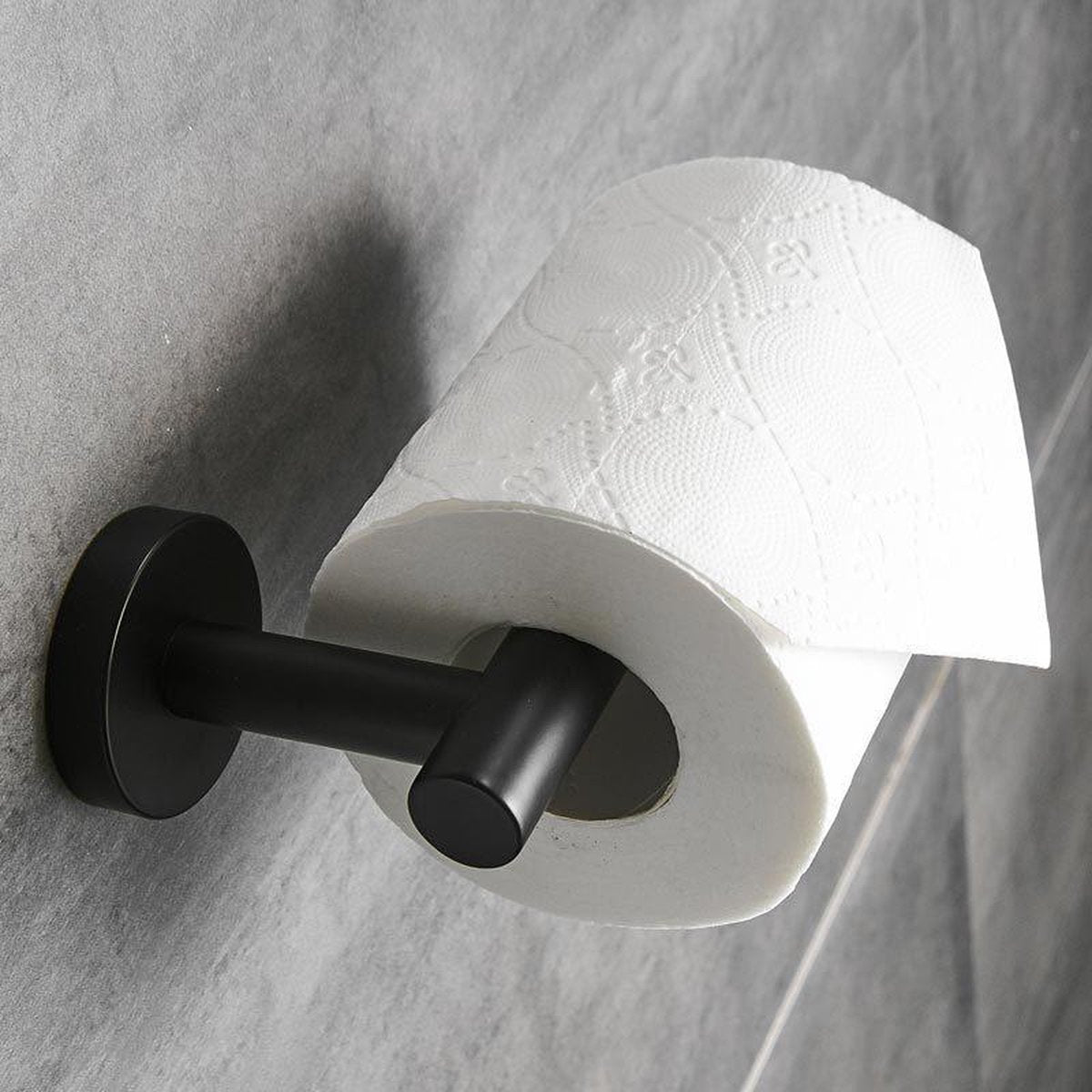 FORS Wcrolhouder Zwart Staand Luxe Toiletrolhouder WC Houder RVS B – Forsonline