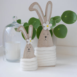 Daisy Bunny Decorations 2 Sizes | Easter Bunny | Easter Gift | White Easter Decoration