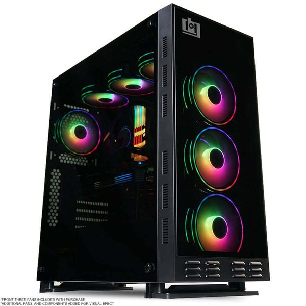 Deco Gear Mid-Tower Computer Case with 3-Sided Tinted Tempered Glass