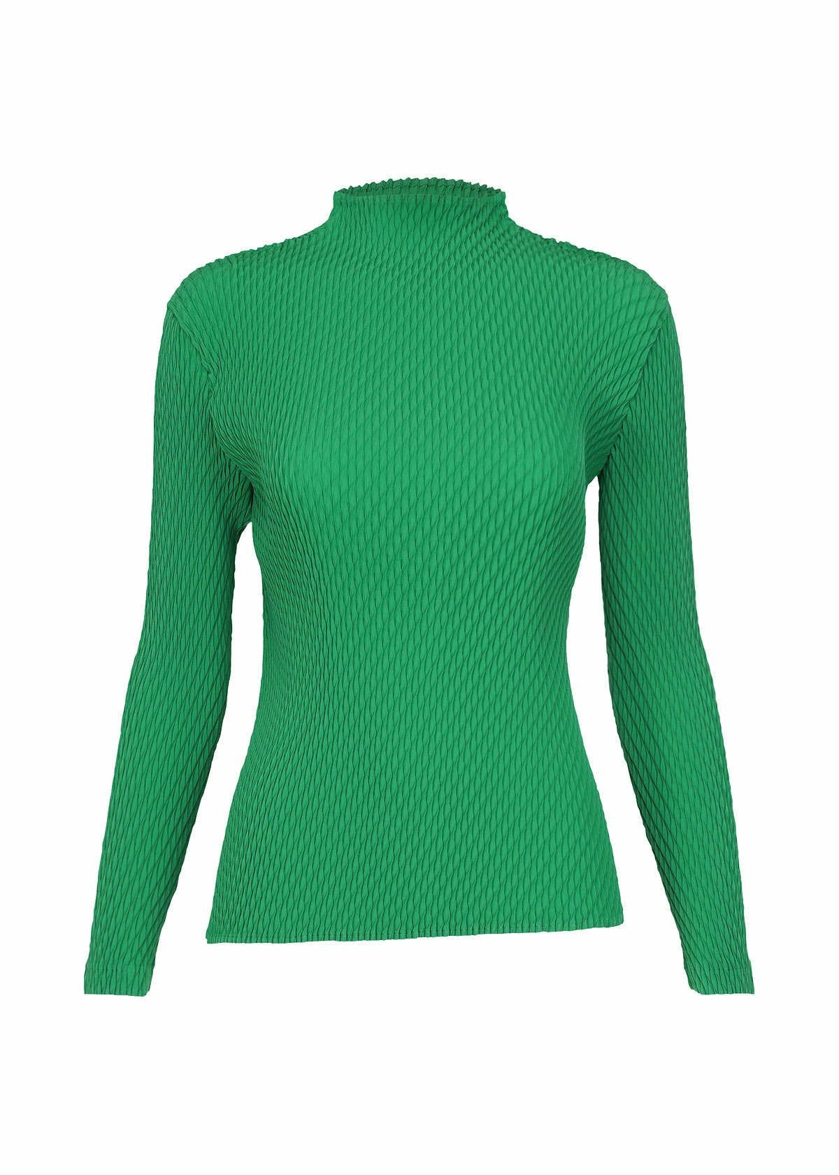 ORBICULAR PLEATS Long-Sleeved Shirt Green | ISSEY MIYAKE ONLINE STORE UK