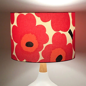 red lampshades