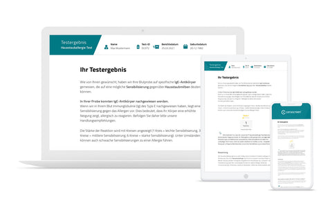 Ihr Testergebnis Hausstauballergie Test