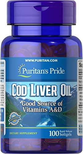 Puritan's Pride Cod Liver Oil  100 Softgels(BUY 2 AND  GET 30 % OFF