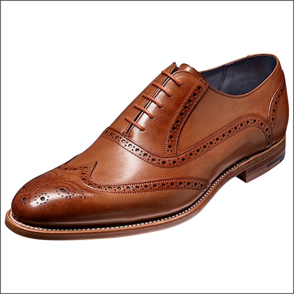 Barker Valiant Brown Hand Painted Wingtip Brogue/