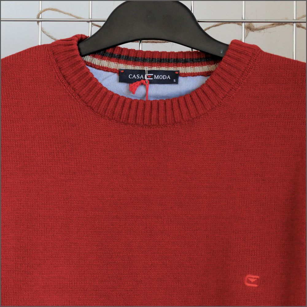 Casa Moda Rust Cotton Crew Neck^