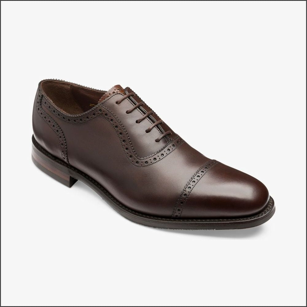 Loake Fleet Dark Brown Semi Brogue Oxford Shoe Size 9 Only//