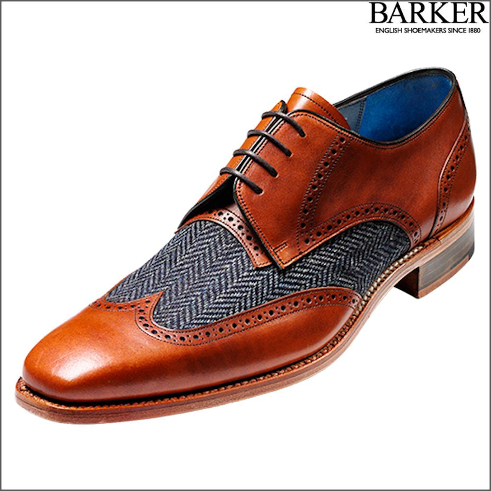 Barker Jackson Cedar Calf/Blue Tweed 