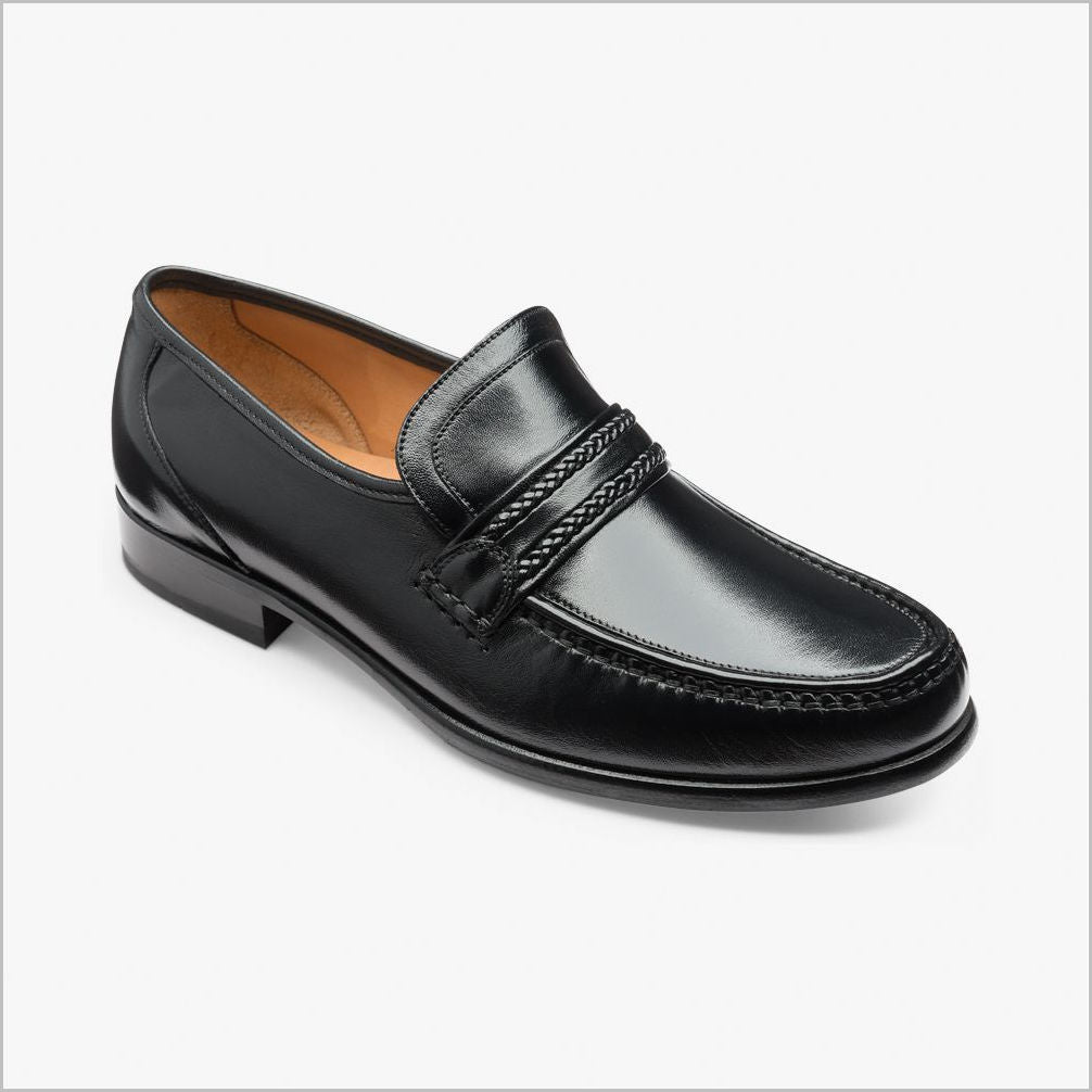 Loake Rome Black Nappa Leather Moccasin*