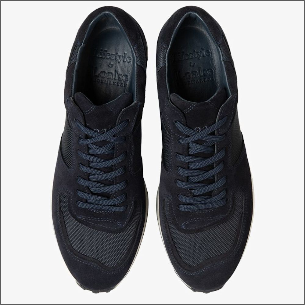 Loake Foster Navy Suede Trainer>> | cwmenswear